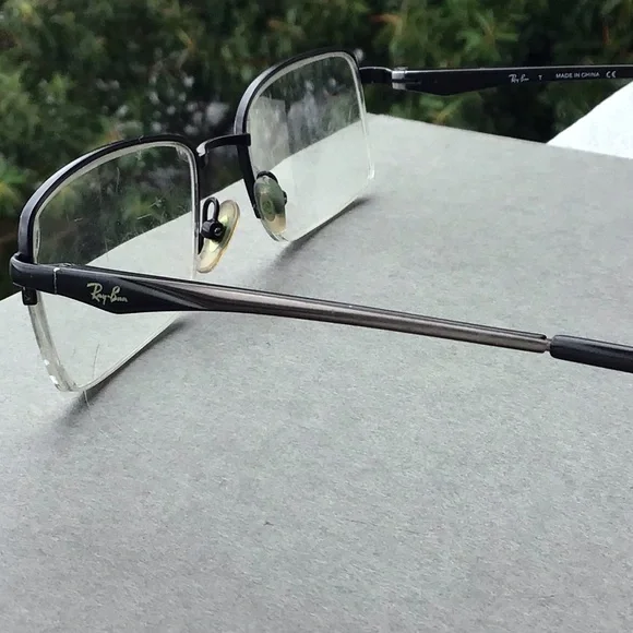 Ray Ban Teen Half Rim Square Silver and Black Eyeglasses RB 6154 Frames - Picture 10 of 12